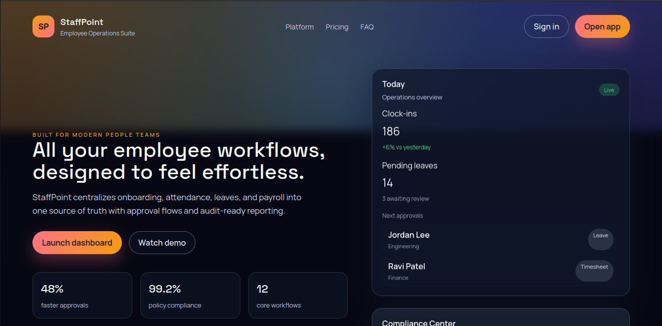 Staffpoint System preview